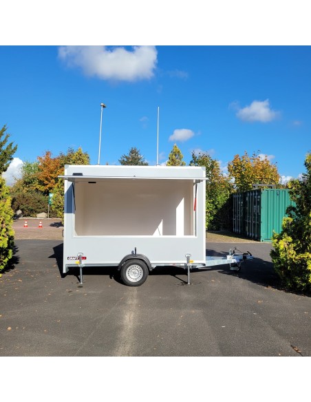 CRAFTMAX-Verkaufsanhaenger-Foodtruck-1300-3.00x1.80x2.00m-Thermo-Sandwichpanele-mit-seitlicher-Verkaufsklappe-Stuetzen-Steckdose