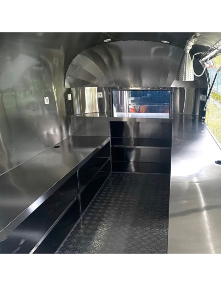 Verkaufsanhaenger-Air-STREAM-ER-2000-4.00x2.18x2.35m-Edelstahlwaende-gedaemmt-grosse-Verkaufsklappe-Fenster-Stuetzen-Innenaussta