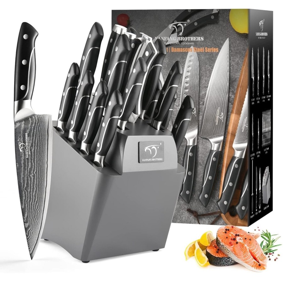 Damast-Kuechenmesser-Set-mit-gehaemmerten-Griffen-super-scharf-18-teiliges-Luxus-Set-mit-Block-VG10-Stahlkern-mit-67-Schichten-H