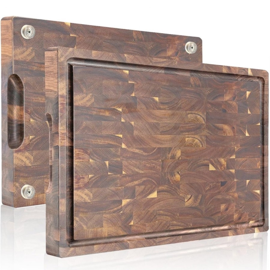 PREMIUM-Holzschneidebrett-aus-Akazienholz-Hirnholz-mit-rutschfesten-Fuessen-in-Profi-Groesse-42x30x2-1