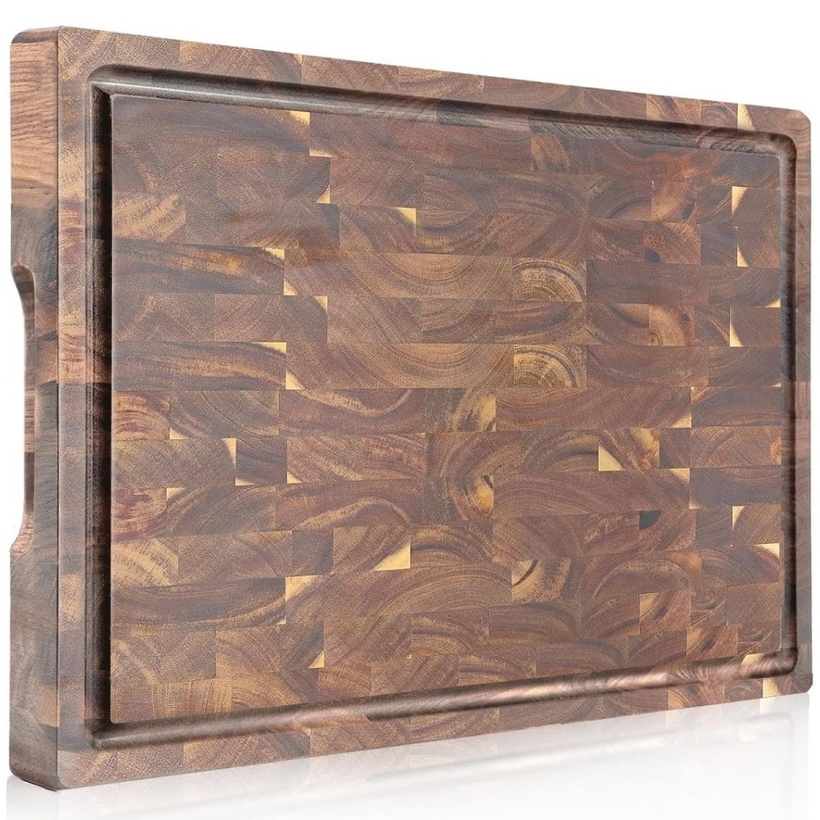 PREMIUM-Holzschneidebrett-aus-Akazienholz-Hirnholz-mit-rutschfesten-Fuessen-in-Profi-Groesse-42x30x2-6