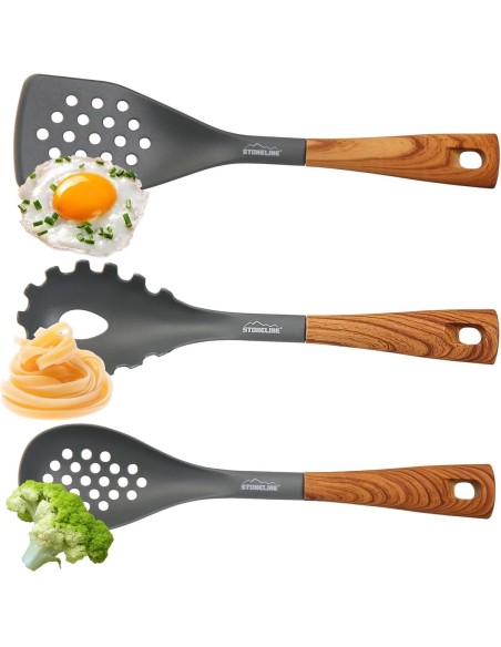 Kuechenhelfer-Set-mit-drehbarem-Staender-Kochbesteck-antihaftbeschichtes-Koch-u.-Backgeschirr-8-teilig-3