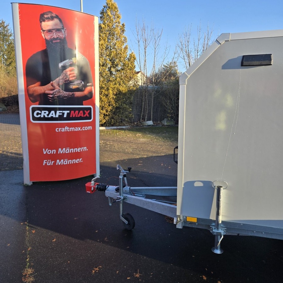 CRAFTMAX-OffRoad-Camping-Anhaenger-1300kg-Einachs-3.00x1.50x1.80m-mit-Klappe-nach-oben-Fenster-Tuer-100kmh-19
