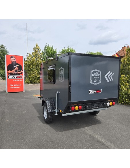 CRAFTMAX-OffRoad-Mini-Campinganhaenger-1000kg-ohne-Zwischenwand-mit-geschlossener-Heckklappe-Tuer-2-Fenster-100kmh-12