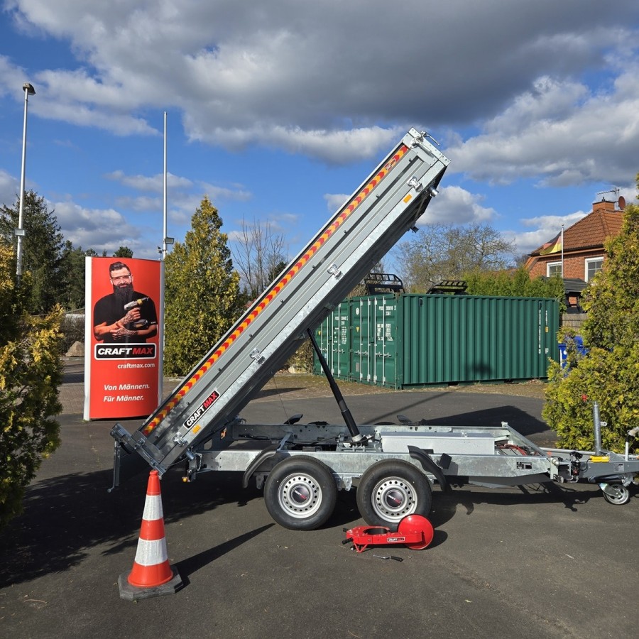 CRAFTMAX-3500-3-Seiten-Kipper-3.62x2.03x0.35m-Stahlbordwand-Pendelrueckwand-Parabelfederung-Elektropumpe-11