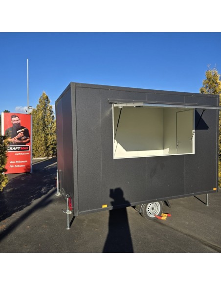 Verkaufsanhaenger-750kg-ungebremst-3.50x2.00x2.20m-Thermo-Sandwichpanele-Deichsel-abnehmbar-1