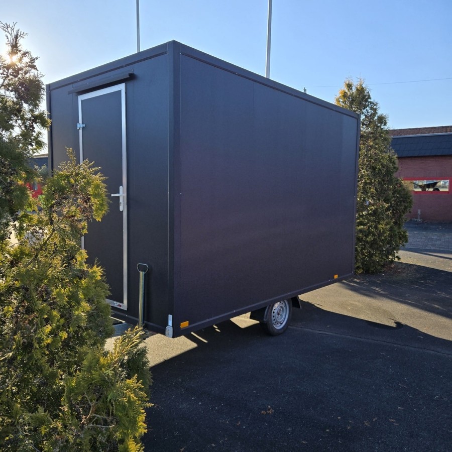 Verkaufsanhaenger-750kg-ungebremst-3.50x2.00x2.20m-Thermo-Sandwichpanele-Deichsel-abnehmbar-3