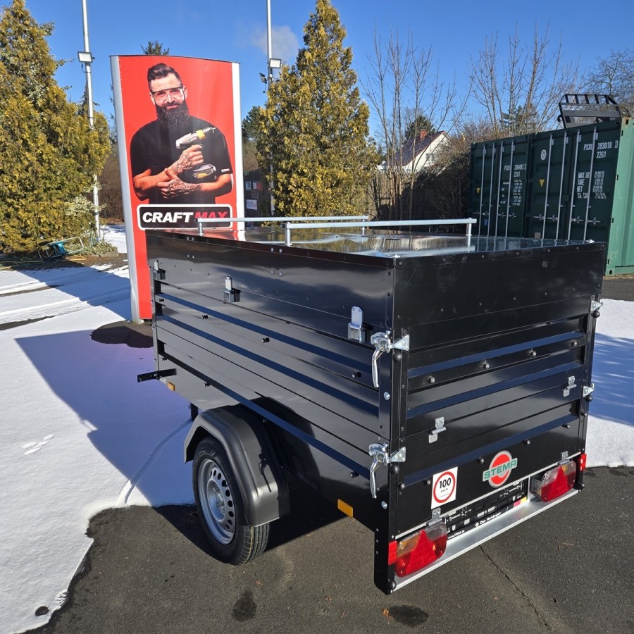 STEMA-FT-850-Kastenanhaenger-Bordwanderhoehung-Deckel-Fahrradtraeger-201×108x76cm-gebremst-100kmh-Zulassung-schwarz-1