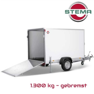 STEMA-Kofferanhaenger-Einachser-mit-Rampe-1300kg-gebremst