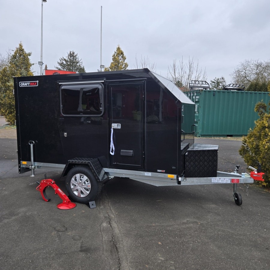 CRAFTMAX-OffRoad-750-miniCampinganhaenger-blackEdition-PKW-Anhaenger-3.05x1.47x1.60m-Fluegeltuer-2-Fenster-Tuer-E-Paket-100kmh-g