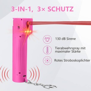 Pfefferspray-Schluesselanhaenger-130-dB-Self-Defense-Sirene-rote-Stroboskoplichter-1 2