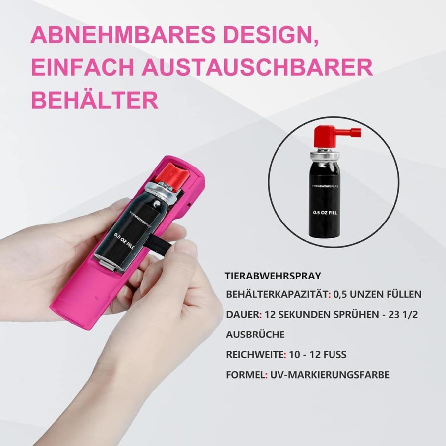 Pfefferspray-Schluesselanhaenger-130-dB-Self-Defense-Sirene-rote-Stroboskoplichter-4