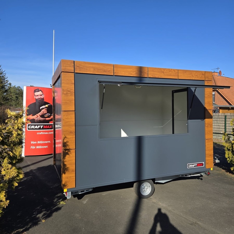 CRAFTMAX-Verkaufsanhaenger-Woody-1350-3.50x2.00x2.20m-Thermo-Sandwichpanele-mit-Holzdekor-gebremst-100kmh-8