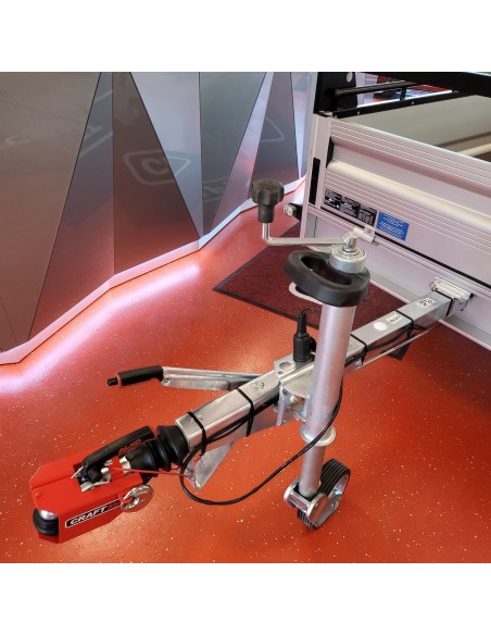 CRAFTMAX-MAXI-1300Kg-Kastenanhaenger-gebremst-35er-ALU-Bordwaende-Front-Heckklappe-abnehmbar-Reling-H-Gestell-2.500x1.400x0.35cm