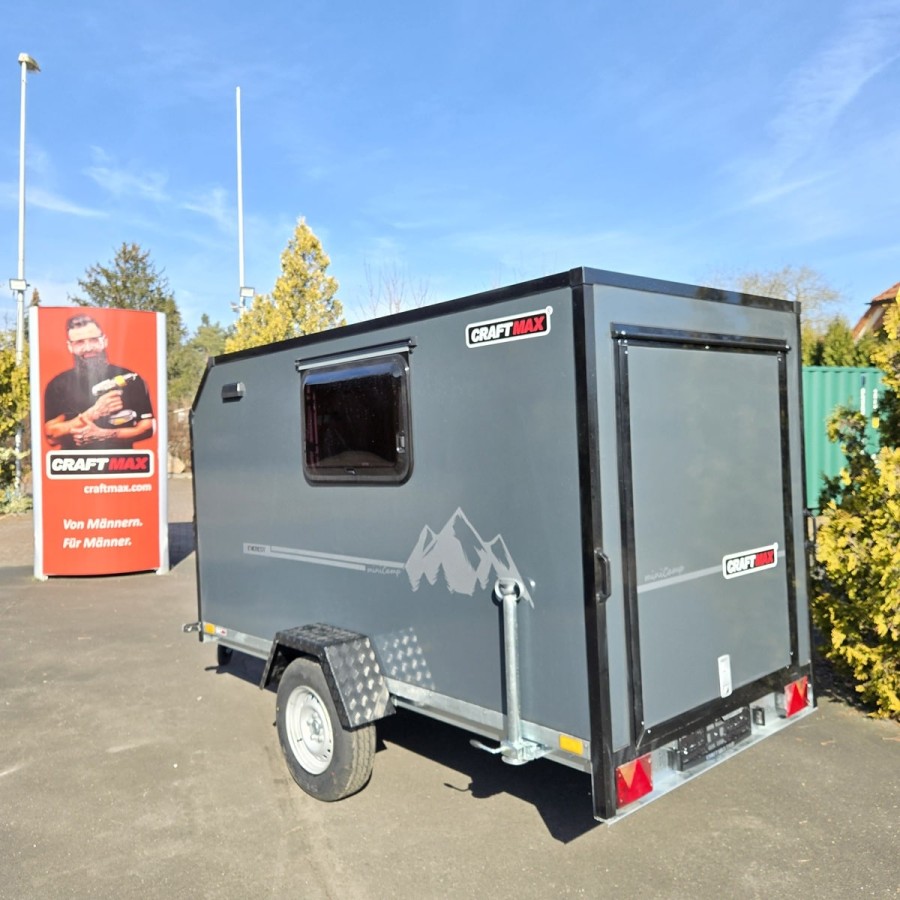 CRAFTMAX-OffRoad-line®-750-miniCamp-PKW-Anhaenger-3.05x1.47x1.60m-mit-Klappe-nach-oben-2-Fenster-Tuer-E-Paket-100kmh-gebremst-7