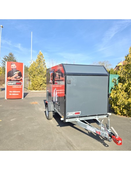 CRAFTMAX-OffRoad-line®-750-miniCamp-PKW-Anhaenger-3.05x1.47x1.60m-mit-Klappe-nach-oben-2-Fenster-Tuer-E-Paket-100kmh-gebremst-4