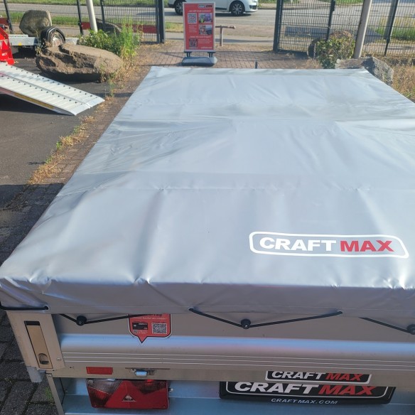 CRAFTMAX-Anhaenger-Flachplane-2.30x1.50x0.50m-silbermetallic-Gummigurt-extra-Lackschicht-2