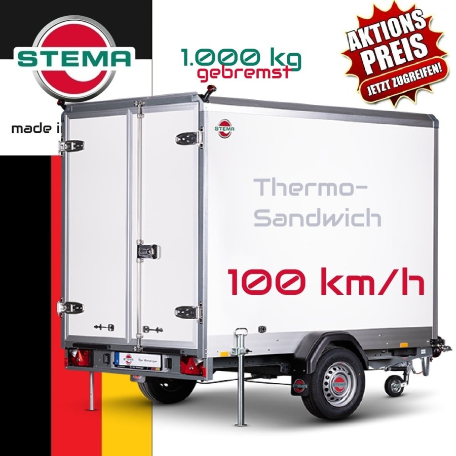 STEMA-Einachs-S-Box-Thermo-Sandwich-Aufbau-mit-GFK-Oberschicht-100kg-100kmh-Titel