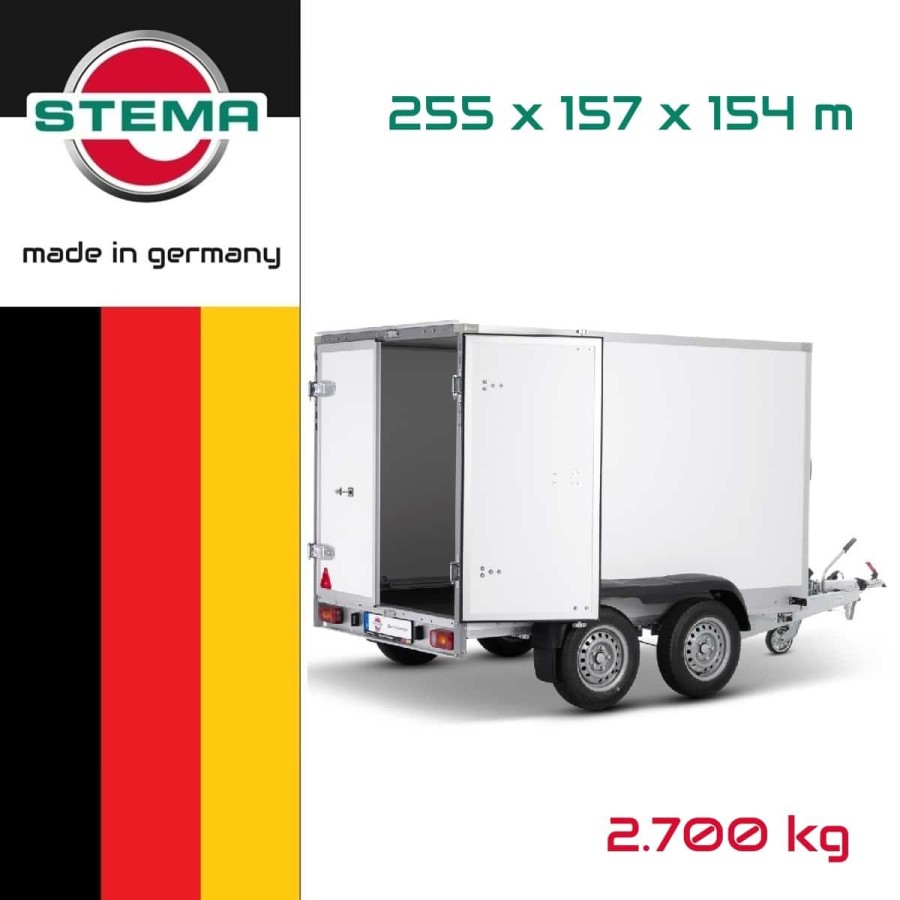 STEMA-Kofferanhaenger-P-Box-mit-Fluegeltueren-Tandem-2700-Plywood-Thermo-Sandwich-mit-GFK