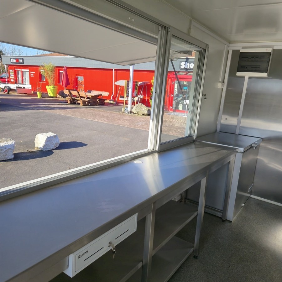 Verkaufsanhaenger-Tandem-2700-Edelstahl-Gastro-voll-ausgestattet-4.20x2.20x2.30m-Thermo-Sandwichpanele-E-Paket-10