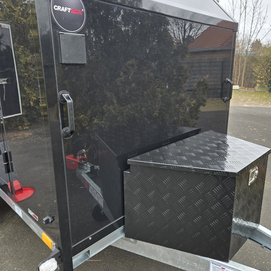 CRAFTMAX-OffRoad-750-miniCampinganhaenger-blackEdition-PKW-Anhaenger-3.05x1.47x1.60m-Fluegeltuer-2-Fenster-Tuer-E-Paket-100kmh-g