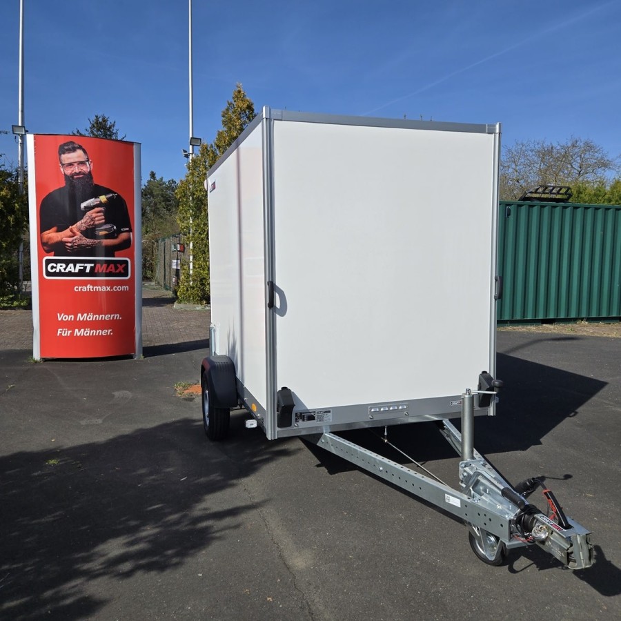 CRAFTMAX-Kofferanhaenger-1300-mit-Rampe-1300kg-2.55×1.57x1.84m-GFK-Oberflaeche-gebremst-7