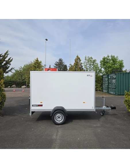 CRAFTMAX-750-Kofferanhaenger-mit-Rampe-2.55×1.42×1.53m-Unique-Sandwichpanele-ungebremst-100kmh-10