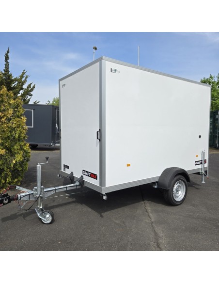 CRAFTMAX-1400-Kofferanhaenger-Doppeltuer-3.05×1.57×1.94m-Unique-Sandwich-GFK-Oberflaeche-Innenleuchte-Stuetzen-100kmh-1