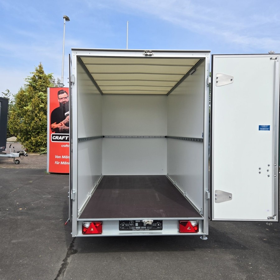 CRAFTMAX-1400-Kofferanhaenger-Doppeltuer-3.05×1.57×1.94m-Unique-Sandwich-GFK-Oberflaeche-Innenleuchte-Stuetzen-100kmh-7
