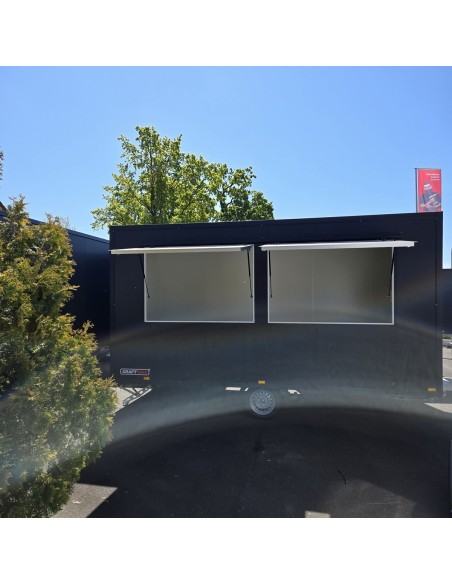 Verkaufsanhaenger-Foodtrailer-1500-4.50x2.00x2.20m-Thermo-Sandwichpanele-zwei-Verkaufsklappen-Stuetzen-gebremst