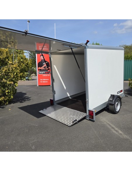 CRAFTMAX-1300-Hydraulischer-Absenkanhaenger-Motorradtransporter-ThermoSandwich-Kofferaufbau-8