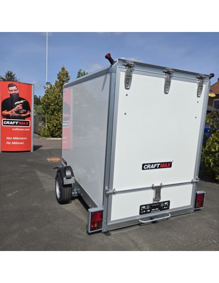 CRAFTMAX-1300-Hydraulischer-Absenkanhaenger-Motorradtransporter-ThermoSandwich-Kofferaufbau-5