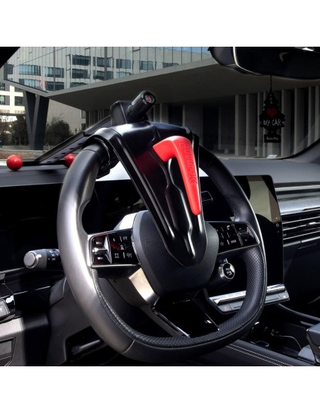 Lenkradsperre-mechanische-Wegfahrsperre-fuer-Autos-Sicherheitsschild-aus-verstaerkter-Legierung-ideal-fuer-Kleinwagen-schwarz-2