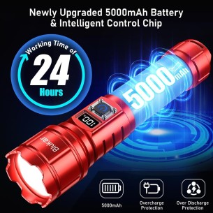 Taktische-Taschenlampe-mit-Zoom-Flashlight-5-Lichtmodi-inkl.-Ladegeraet-Koffer-500.000-Lumen-extrem-hell 2