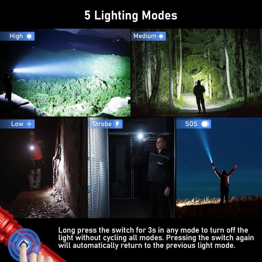 Taktische-Taschenlampe-mit-Zoom-Flashlight-5-Lichtmodi-inkl.-Ladegeraet-Koffer-500.000-Lumen-extrem-hell-9