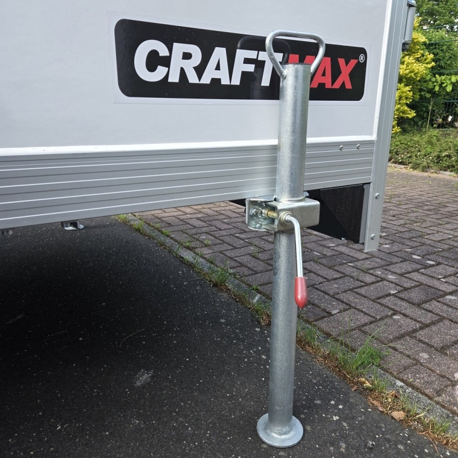 CRAFTMAX-Schiebe-Stuetze-O-48-mm-mit-Distanzstueck-und-Klemmhalter-fuer-PKW-Anhaenger