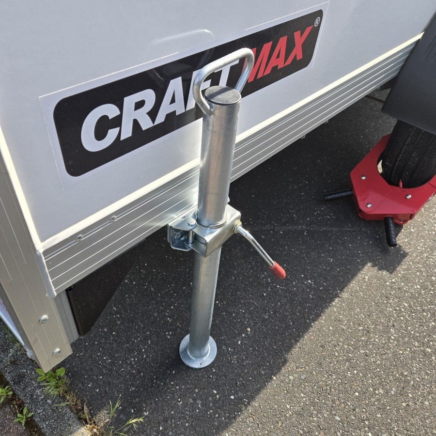 CRAFTMAX-Schiebe-Stuetze-O-48-mm-mit-Distanzstueck-und-Klemmhalter-fuer-Koffernhaenger