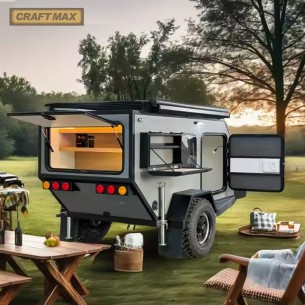 CRAFTMAX-OffRoad-Mini-Caravan-1000-ThermoSandwich-2.11x1.22x1.22m-vollausgestattet-mit-Moebel-Bett-Fenster-Tuer-Solar-100kmh-1 2