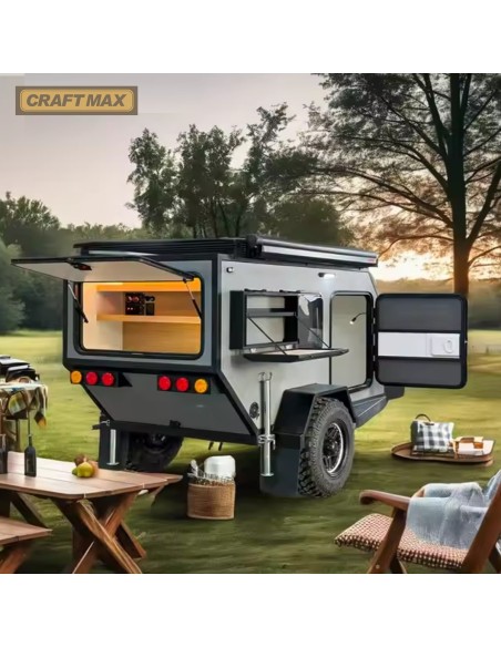 CRAFTMAX-OffRoad-Mini-Caravan-1000-ThermoSandwich-2.11x1.22x1.22m-vollausgestattet-mit-Moebel-Bett-Fenster-Tuer-Solar-100kmh-2