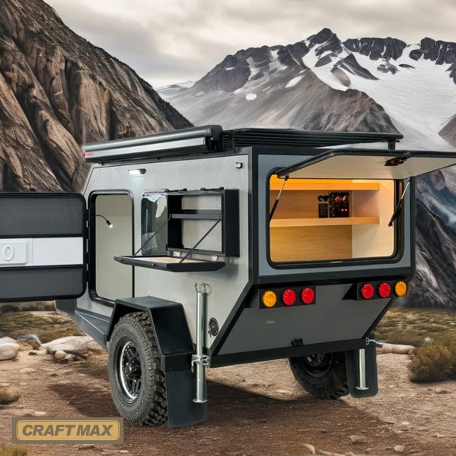 CRAFTMAX-OffRoad-Mini-Caravan-1000-ThermoSandwich-2.11x1.22x1.22m-vollausgestattet-mit-Moebel-Bett-Fenster-Tuer-Solar-100kmh-6-1