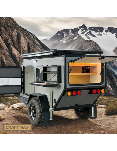 CRAFTMAX-OffRoad-Mini-Caravan-1000-ThermoSandwich-2.11x1.22x1.22m-vollausgestattet-mit-Moebel-Bett-Fenster-Tuer-Solar-100kmh-6-1