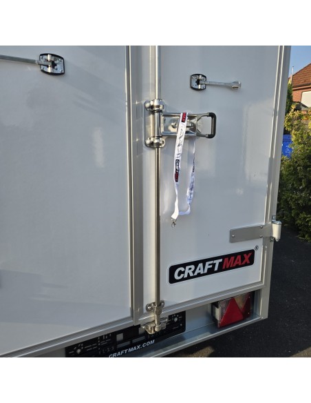 CRAFTMAX-750kg-Kofferanhaenger-zwei-Fluegeltueren-2.55×1.42×1.53m-Unique-Sandwichpanele-ungebremst-100kmh-2