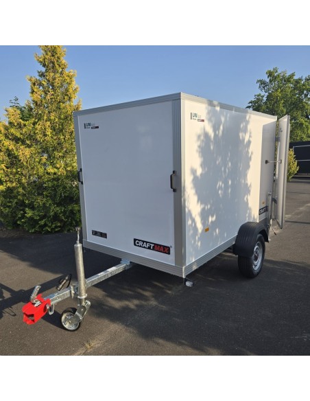 CRAFTMAX-750-Kofferanhaenger-mit-Rampe-2.55×1.42×1.53m-Unique-Sandwichpanele-ungebremst-100kmh-4