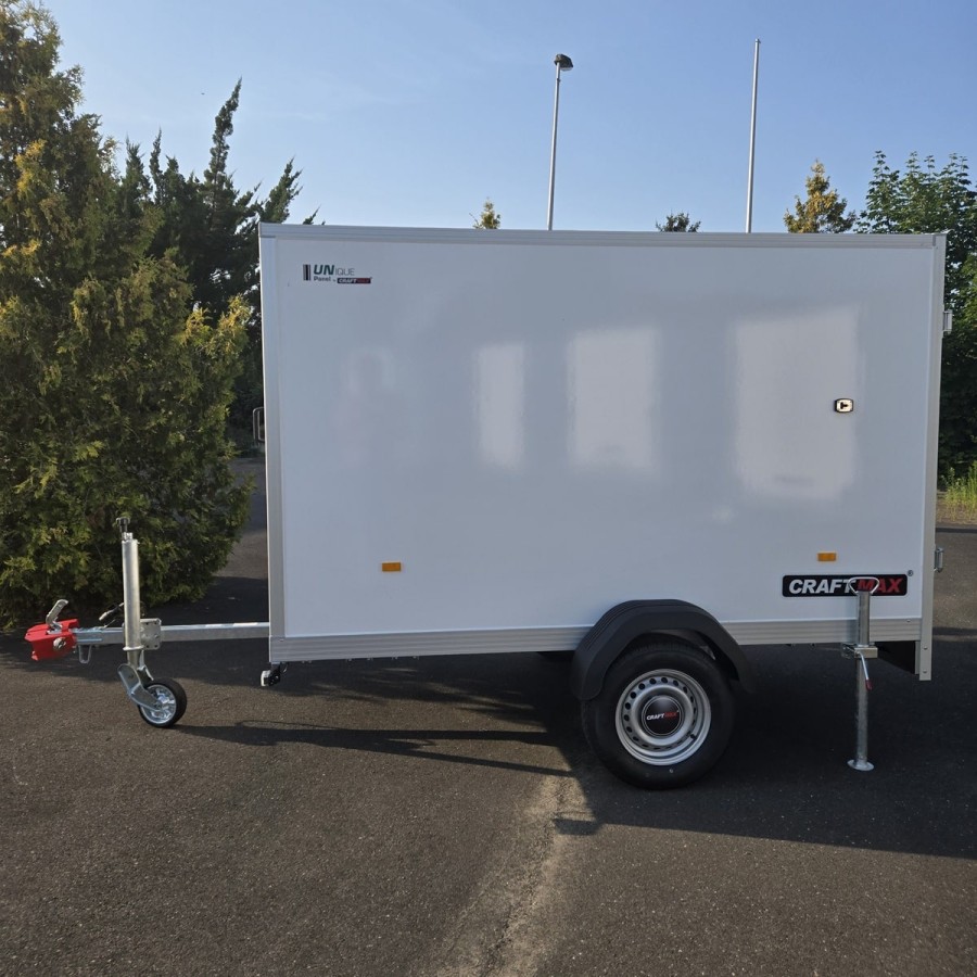 CRAFTMAX-750kg-Kofferanhaenger-zwei-Fluegeltueren-2.55×1.42×1.53m-Unique-Sandwichpanele-ungebremst-100kmh-9
