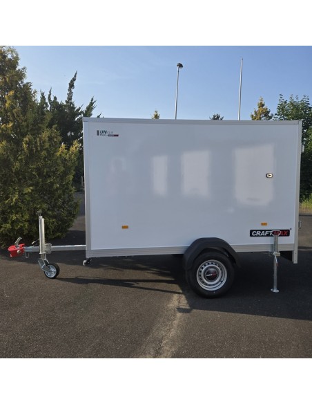 CRAFTMAX-750kg-Kofferanhaenger-zwei-Fluegeltueren-2.55×1.42×1.53m-Unique-Sandwichpanele-ungebremst-100kmh-9