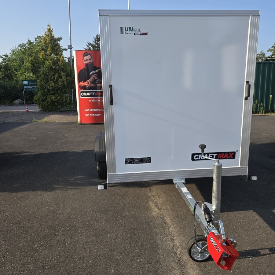 CRAFTMAX-750kg-Kofferanhaenger-zwei-Fluegeltueren-2.55×1.42×1.53m-Unique-Sandwichpanele-ungebremst-100kmh-8