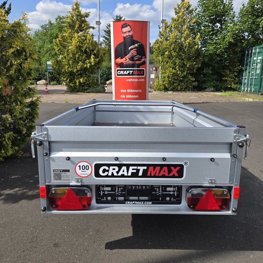 CRAFTMAX-Kastenanhaenger-850-gebremst-2.01×1.08×0.33m-V-Deichsel-100kmh-Zulassung-11