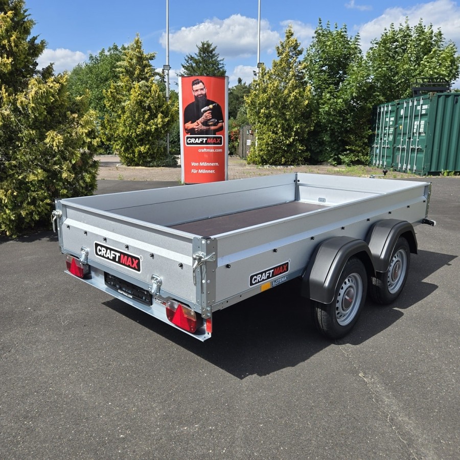 CRAFTMAX-2000-Tandem-Tieflader-PKW-Anhaenger-ALU-Zink-Bordwaende-3.01×1.53x0.35m-made-in-germany-1
