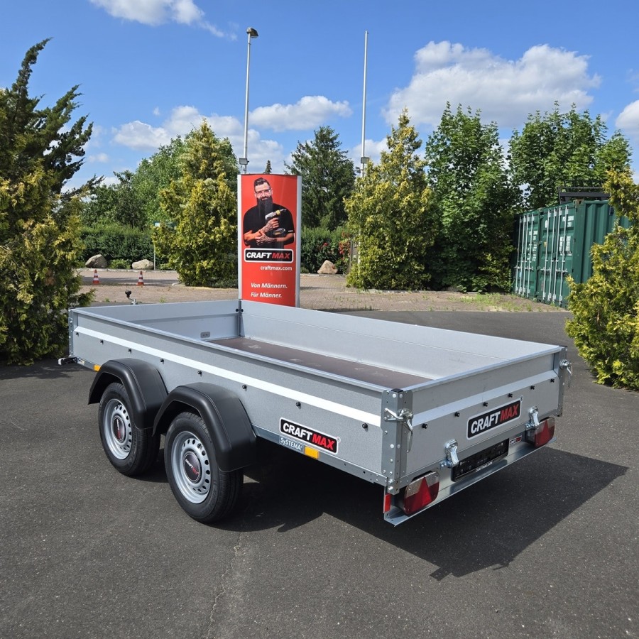 CRAFTMAX-2000-Tandem-Tieflader-PKW-Anhaenger-ALU-Zink-Bordwaende-3.01×1.53x0.35m-made-in-germany-5