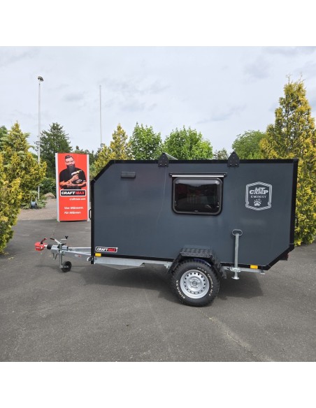 CRAFTMAX-OffRoad-Mini-Campinganhaenger-1000kg-ohne-Zwischenwand-mit-geschlossener-Heckklappe-Tuer-2-Fenster-100kmh-14